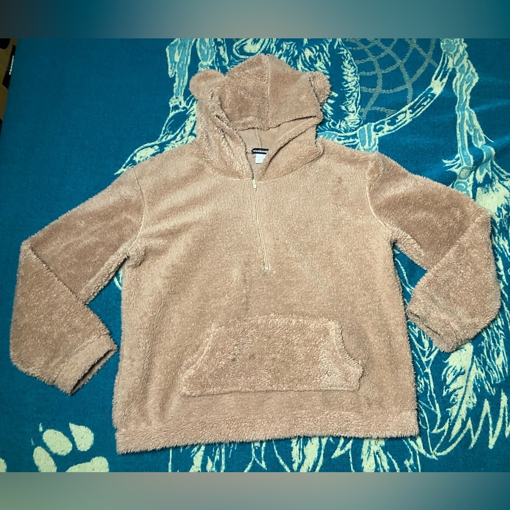 Spirithoods Style Kawaii Brown Bear Hooded Fleece Zip Up Hoodie NEW